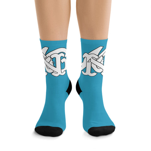 Alota Note$ Garmentry Monogram DTG Socks-Teal