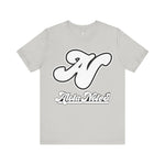 Alota Note$ Garmentry White Lettermark/Wordmark Combo Logo x Dollar Sign Icon Unisex Jersey Short Sleeve Tee