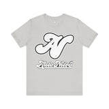 Alota Note$ Garmentry White Lettermark/Wordmark Combo Logo x Dollar Sign Icon Unisex Jersey Short Sleeve Tee