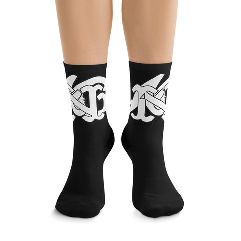 Alota Note$ Garmentry Monogram DTG Socks-Black