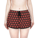 Alota Note$ Garmentry >$ Icon Pattern Women's Relaxed Boy Shorts (AOP) - DGMGR Black