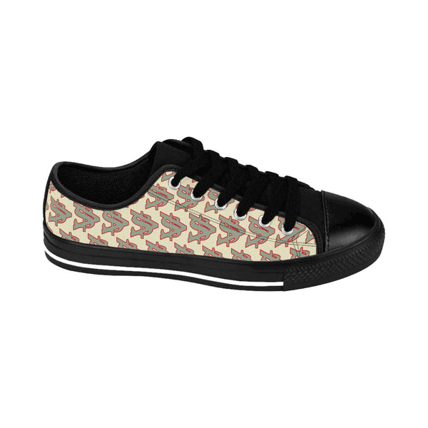 Alota Note$ Garmentry ‘>$’ Icon Pattern Men's Low Top Sneakers - DGMGR Oatmeal