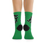 Alota Note$ Garmentry Monogram(Blk) DTG Socks-Kelly Green