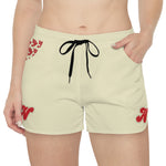 Alota Note$ Garmentry Women's Casual Boy Shorts - (AOP) - DGMGR Cream