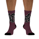 Alota Note$ Garmentry Monogram(Blk) DTG Socks-Plum