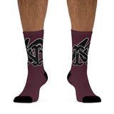 Alota Note$ Garmentry Monogram(Blk) DTG Socks-Plum