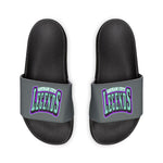 Gotham City Legends Men's PU Slide Sandals-Charcoal/Teal/Purple