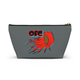 On Fleek Cosmetics Accessory Pouch w T-bottom - Dark Grey/Orange