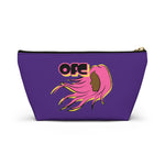 On Fleek Cosmetics Accessory Pouch w T-bottom w/ OFC Seal Logo - Purple/Yellow