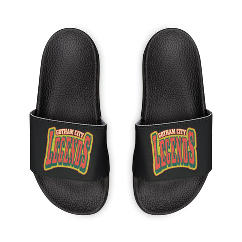 Gotham City Legends Men's PU Slide Sandals-Black/Tomato/Pine/Goldenrod Lime