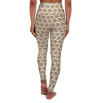 Alota Note$ Garmentry ‘>$’ Icon Pattern High Waisted Yoga Leggings (AOP) - DGMGR Oatmeal