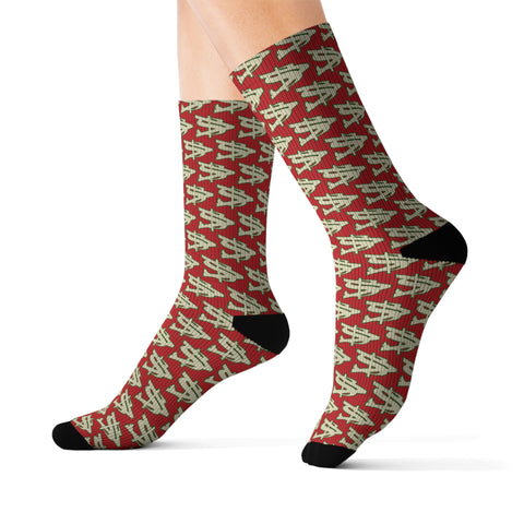 Alota Note$ Garmentry Dollar Sign Icon Pattern Sublimation Socks - Dont Get Mad Get Rich Colorway2