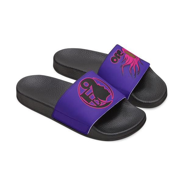 On Fleek Cosmetics Women's PU Slide Sandals-purple/hot pink