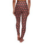 Alota Note$ Garmentry ‘>$’ Icon Pattern High Waisted Yoga Leggings (AOP) - DGMGR Black