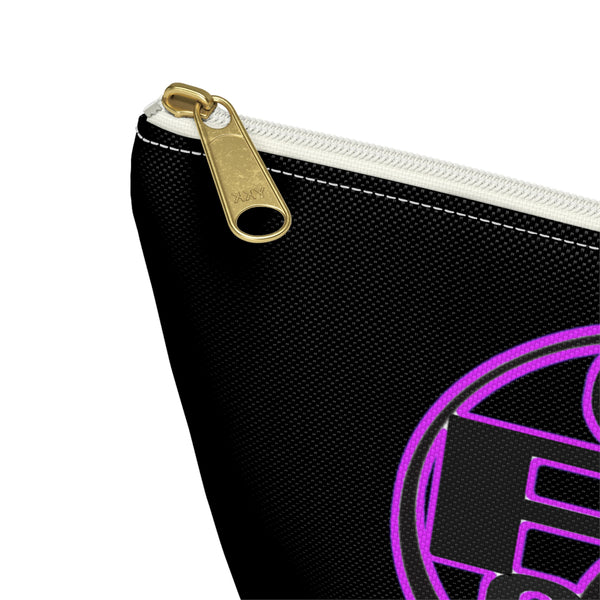 On Fleek Cosmetics Accessory Pouch w T-bottom - Black/Purple