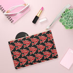 Alota Note$ Garmentry ‘>$’ Icon Pattern Clutch Bag - DGMGR Black