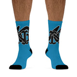 Alota Note$ Garmentry Monogram(Blk) DTG Socks-Sapphire