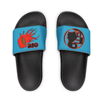 On Fleek Cosmetics Women's PU Slide Sandals-turquoise/orange