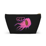 On Fleek Cosmetics Accessory Pouch w T-bottom - Black/Pink