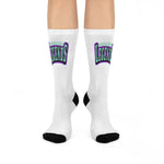 Gotham City Legends Cushioned Crew Socks - White/Purple/Teal