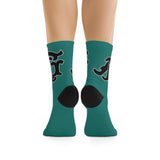 Alota Note$ Garmentry Monogram(Blk) DTG Socks-Jade