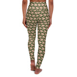 Alota Note$ Garmentry ‘>$’ Icon Pattern High Waisted Yoga Leggings (AOP) - DGMGR Forest