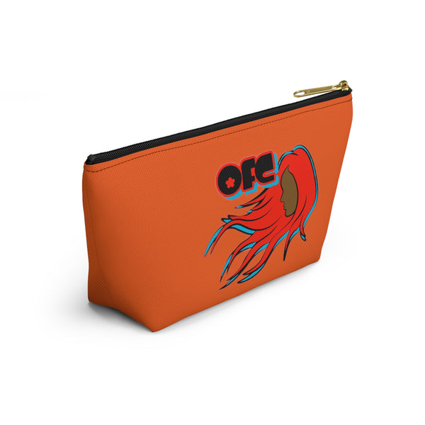 On Fleek Cosmetics Accessory Pouch w T-bottom - Orange/Orange