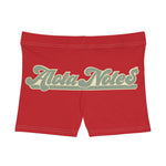 Alota Note$ Garmentry Women's Boy Shorts (AOP) -DGMGR Red