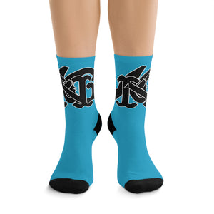 Alota Note$ Garmentry Monogram(Blk) DTG Socks-Hawaiian