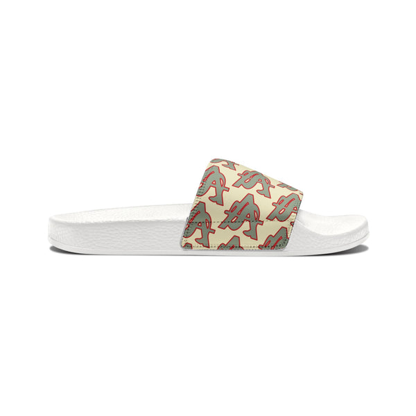 Alota Note$ Garmentry ‘>$’ Icon Pattern Men's Slide Sandals - DGMGR Oatmeal