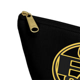 On Fleek Cosmetics Accessory Pouch w T-bottom w/ OFC Seal Logo - Black/Yellow