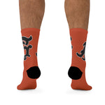 Alota Note$ Garmentry Monogram(Blk) DTG Socks-Dark Orange