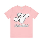 Alota Note$ Garmentry White Lettermark/Wordmark Combo Logo x Dollar Sign Icon Unisex Jersey Short Sleeve Tee