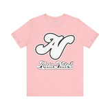 Alota Note$ Garmentry White Lettermark/Wordmark Combo Logo x Dollar Sign Icon Unisex Jersey Short Sleeve Tee