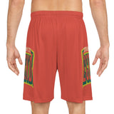 Gotham City Legends Basketball Shorts (AOP)-Tomato/Pine/Goldenrod Lime