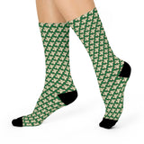 Alota Note$ Lettermark Cushioned Crew Socks - DGMGR Green