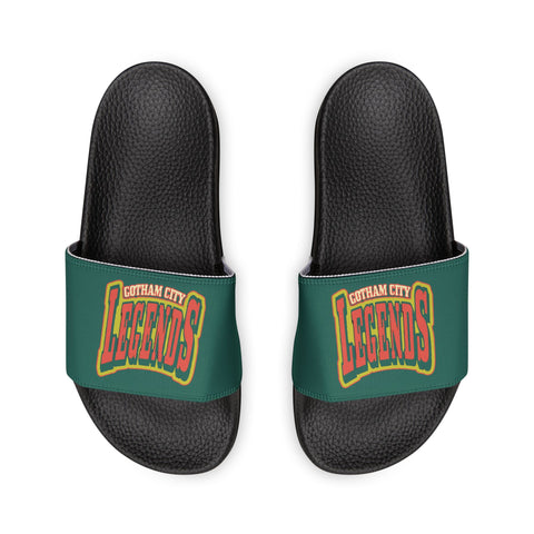 Gotham City Legends Men's PU Slide Sandals-Pine/Tomato/Goldenrod Lime/Black