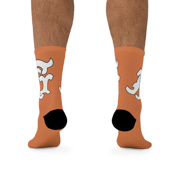 Alota Note$ Garmentry Monogram DTG Socks-Burnt Orange