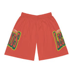 Gotham City Legends Basketball Shorts (AOP)-Tomato/Pine/Goldenrod Lime