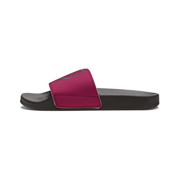 On Fleek Cosmetics Women's PU Slide Sandals-deep pink/teal/deep pink