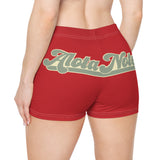 Alota Note$ Garmentry Women's Boy Shorts (AOP) -DGMGR Red