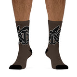 Alota Note$ Garmentry Monogram(Blk) DTG Socks-Chocholate