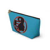 On Fleek Cosmetics Accessory Pouch w T-bottom - Teal/Orange