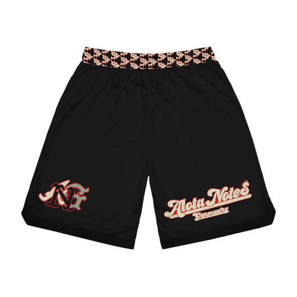 Alota Note$ Garmentry Basketball Rib Shorts (AOP) - DGMGR Black