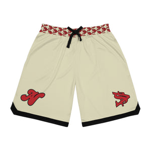 Alota Note$ Garmentry Basketball Rib Shorts (AOP) - DGMGR Oatmeal