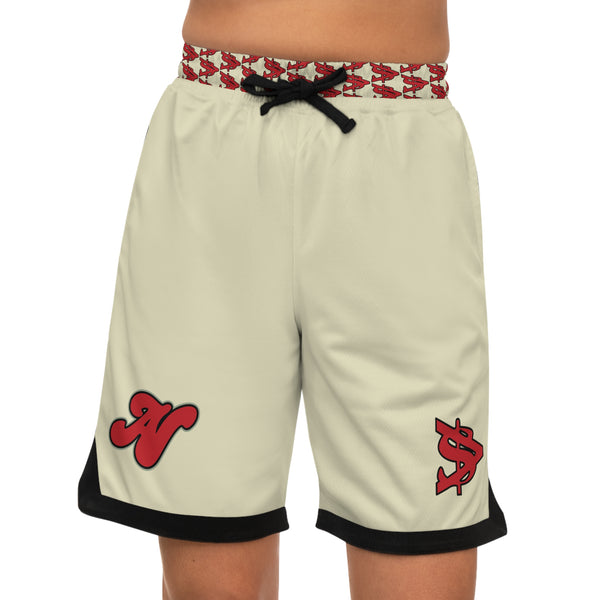 Alota Note$ Garmentry Basketball Rib Shorts (AOP) - DGMGR Oatmeal