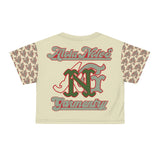 Alota Note$ Garmentry Lettermark/Monogram &  ‘>$’ Icon Pattern Sleeve Crop Tee (AOP) - DGMGR 1