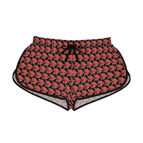 Alota Note$ Garmentry >$ Icon Pattern Women's Relaxed Boy Shorts (AOP) - DGMGR Black