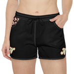 Alota Note$ Garmentry Women's Casual Boy Shorts - (AOP) - DGMGR Black