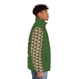 Puffer Jacket - Alota Note$ Icon Pattern Sleeve Men's Jacket - DGMGR Hunter